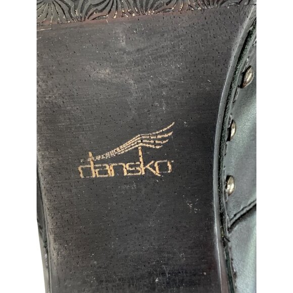 Dansko Womens Black Leather Studded Clogs Size 10 8774 - Picture 4 of 7